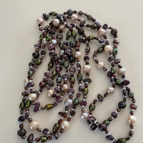 72” Multicolor Freshwater Pearl Necklace - Picture 4 of 4